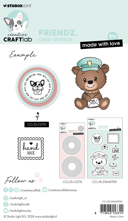 CCL Clear Stamp Made With Love Friendz 8 PC