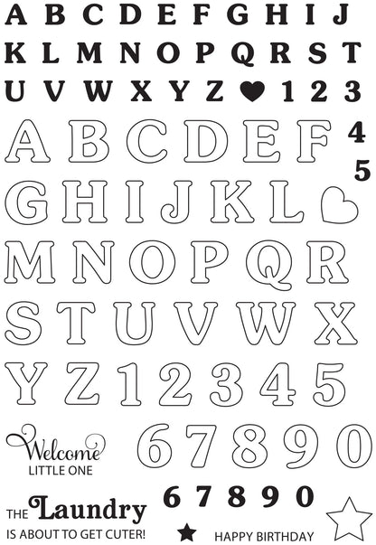 Creative Expressions Sue Wilson Mini Bunting Alphabet 6 in x 8 in Clear Stamp Set