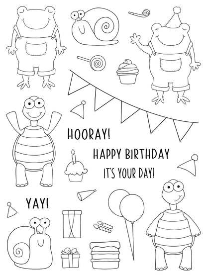 Creative Expressions Jane's Doodles It's Your Day 6 in x 8 in Clear Stamp Set