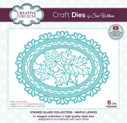 Creative Expressions Sue Wilson Stained Glass Maple Leaves Craft Die