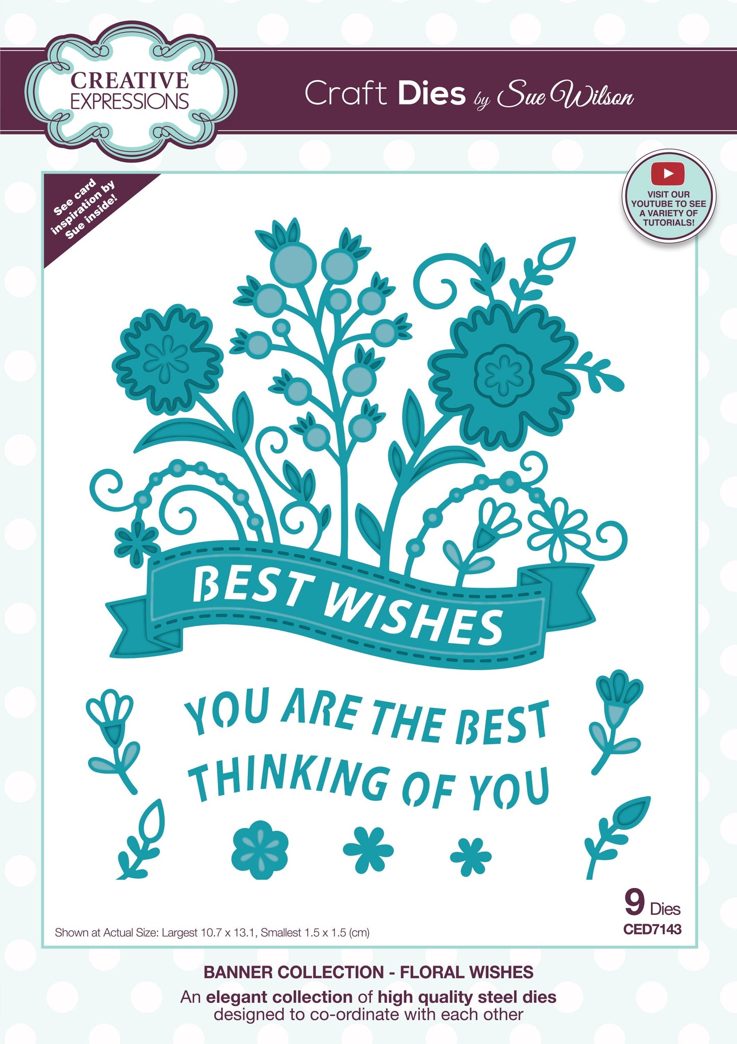 Creative Expressions Sue Wilson Floral Wishes Banner Craft Die