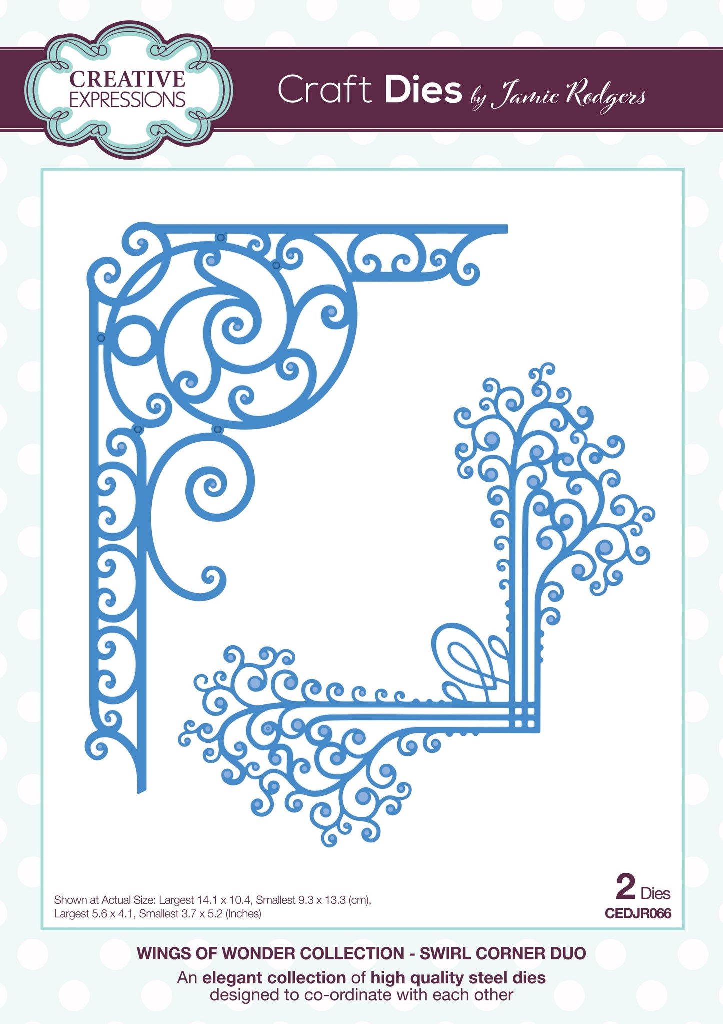 Creative Expressions Jamie Rodgers Swirl Corner Duo Craft Die