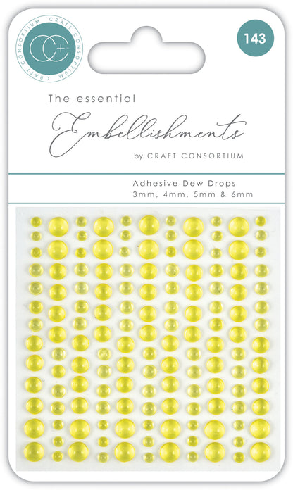 Craft Consortium Adhesive Dew Drops - Yellow