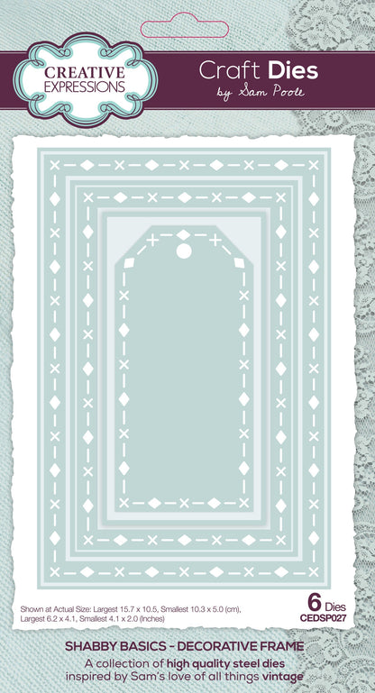 Creative Expressions Sam Poole Shabby Basics Decorative Frame Craft Die