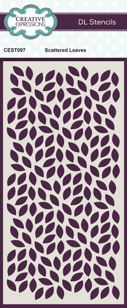 Creative Expressions Scattered Leaves DL Stencil 4 in x 8 in (10.0 x 20.3 cm)