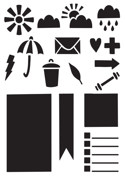 Creative Expressions Helen Colebrook Let Get Documenting 6 in x 4 in Stencil