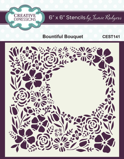 Creative Expressions Jamie Rodgers Bountiful Bouquet 6 in x 6 in Stencil