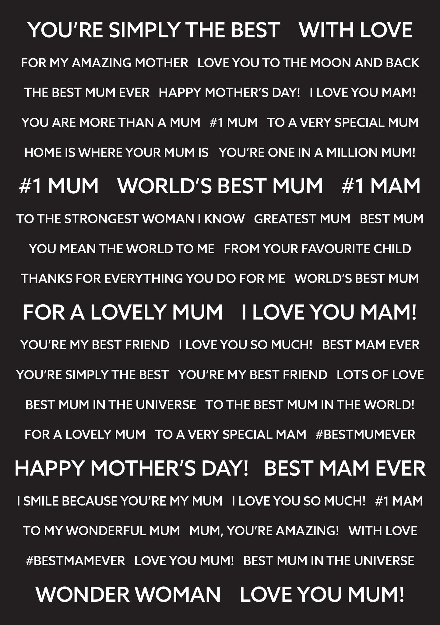 Creative Expressions Wordies Sentiment Sheets - Best Mum Pk 4 6 in x 8 in