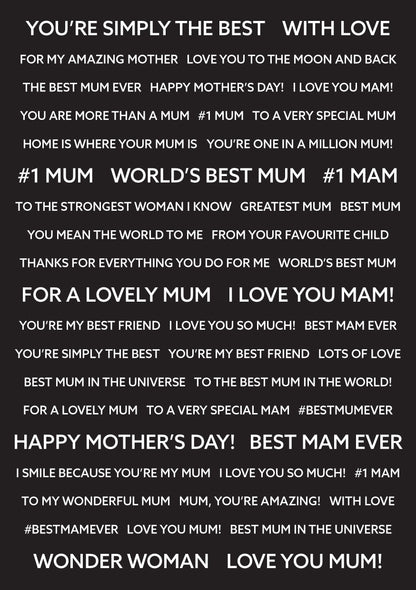 Creative Expressions Wordies Sentiment Sheets - Best Mum Pk 4 6 in x 8 in