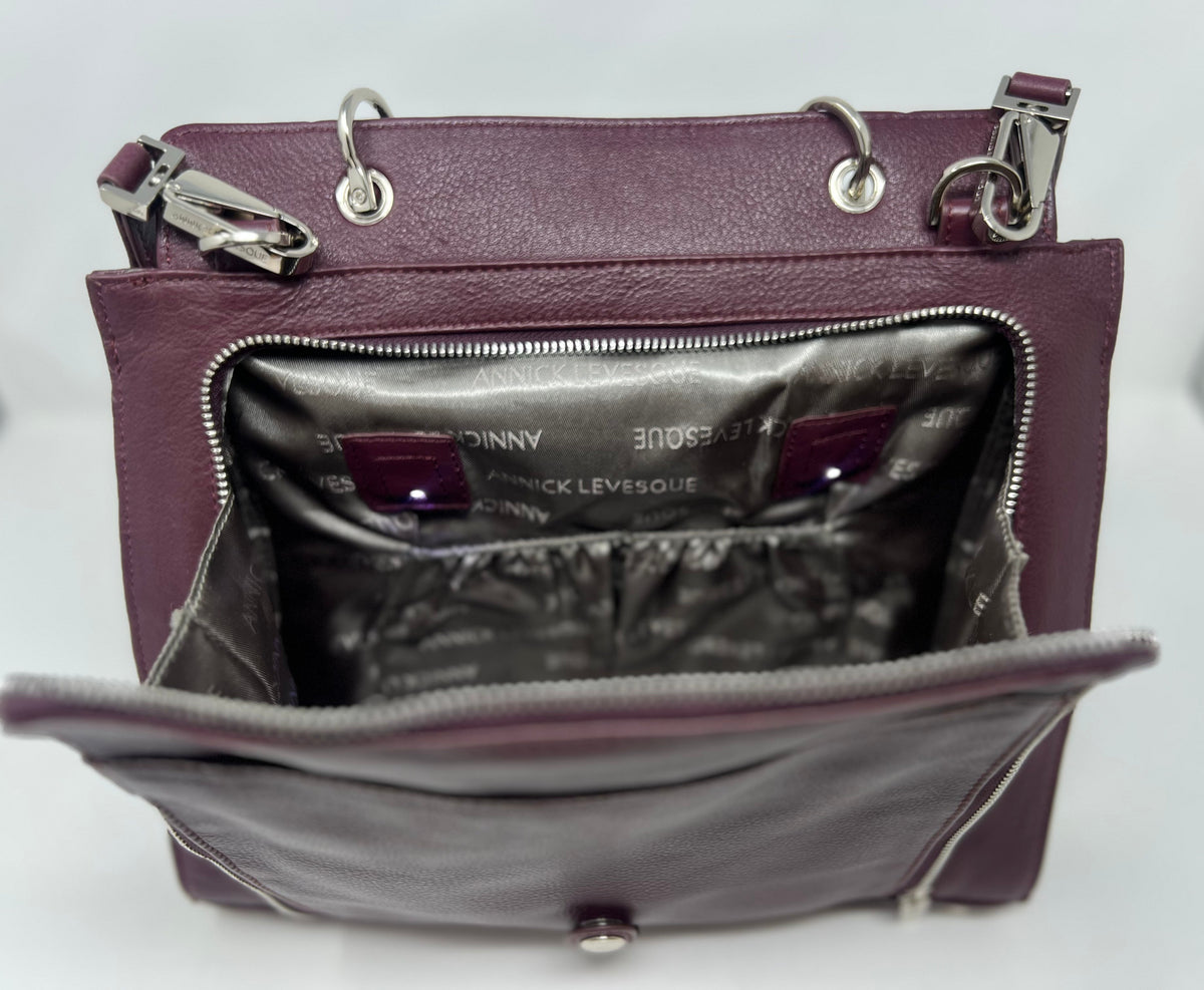 Sac à Main en Cuir Véritable Aubergine - Chloé
