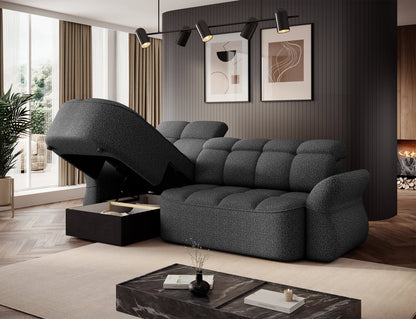 Beneth Storage Sleeper Chaise Sofa - Grey