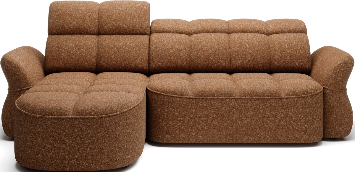 Beneth Storage Sleeper Chaise Sofa - Mocha Brown