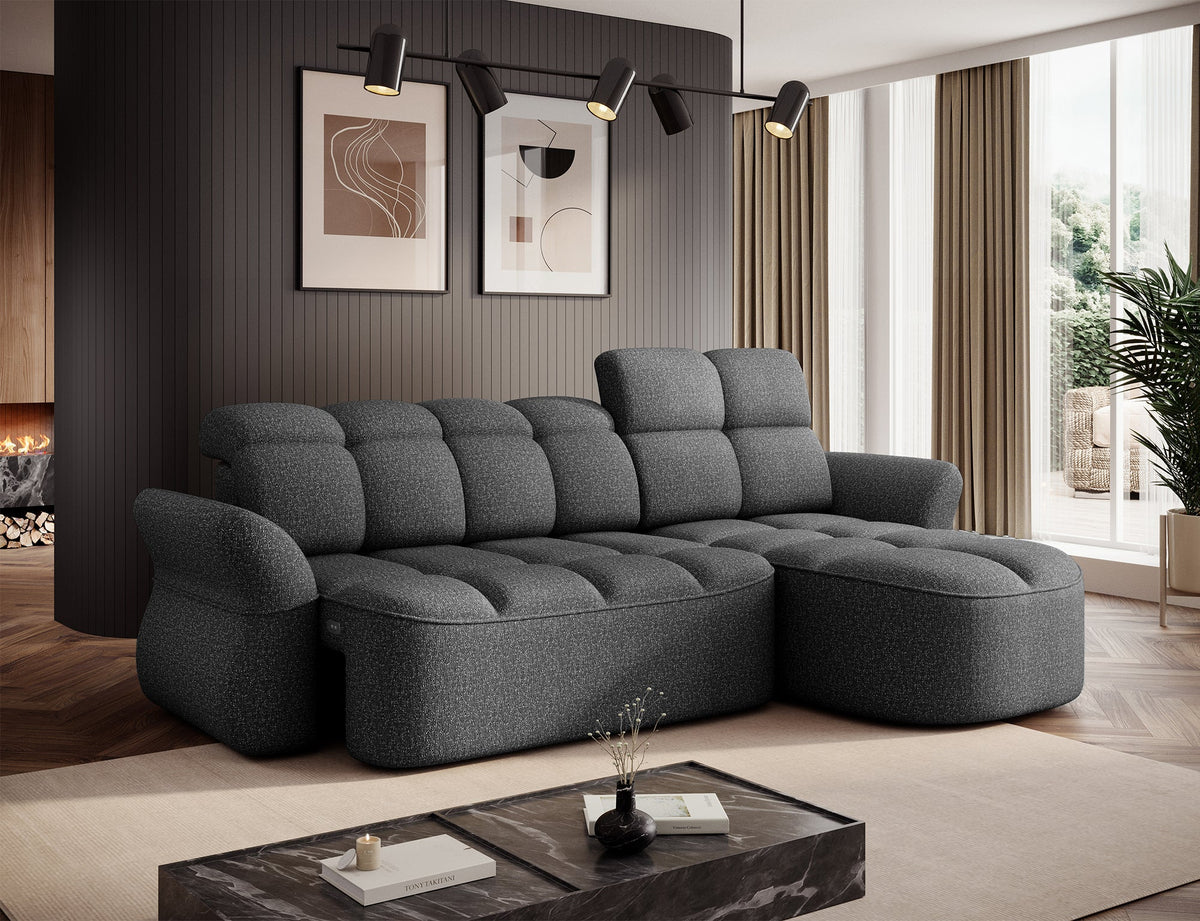 Beneth Storage Sleeper Chaise Sofa - Grey