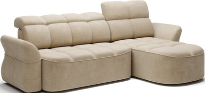 Beneth Storage Sleeper Chaise Sofa - Beige/Taupe