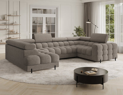 Sektionaler Aufbewahrungsschlafcouch mit Chaiselongue - Taupe