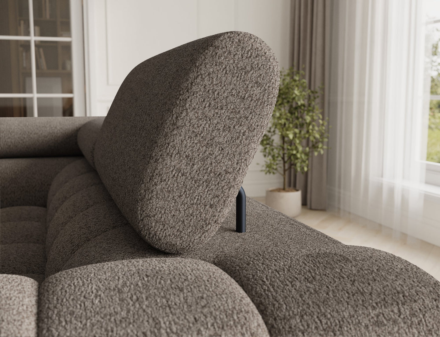 Sektionaler Aufbewahrungsschlafcouch mit Chaiselongue - Taupe