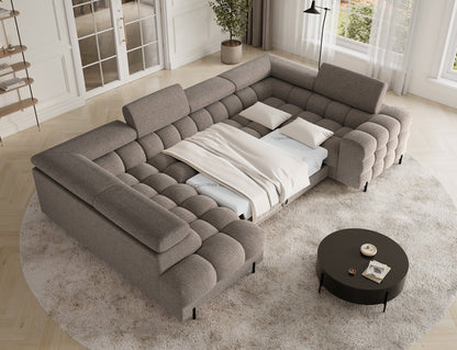 Sektionaler Aufbewahrungsschlafcouch mit Chaiselongue - Taupe