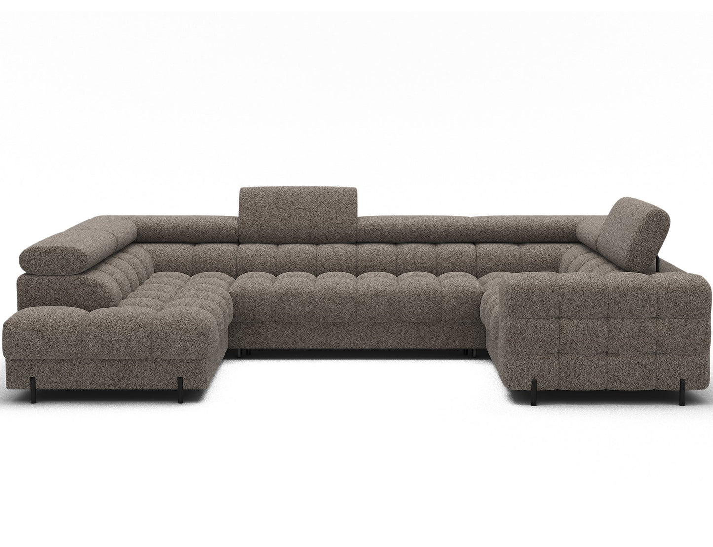 Sektionaler Aufbewahrungsschlafcouch mit Chaiselongue - Taupe