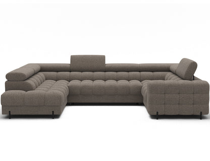 Sektionaler Aufbewahrungsschlafcouch mit Chaiselongue - Taupe