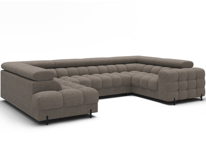 Sektionaler Aufbewahrungsschlafcouch mit Chaiselongue - Taupe