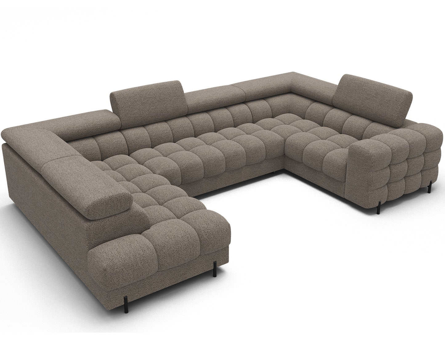 Sektionaler Aufbewahrungsschlafcouch mit Chaiselongue - Taupe