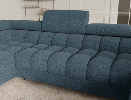 Fectory Sectional Storage Sleeper Chaise Sofa - Blue