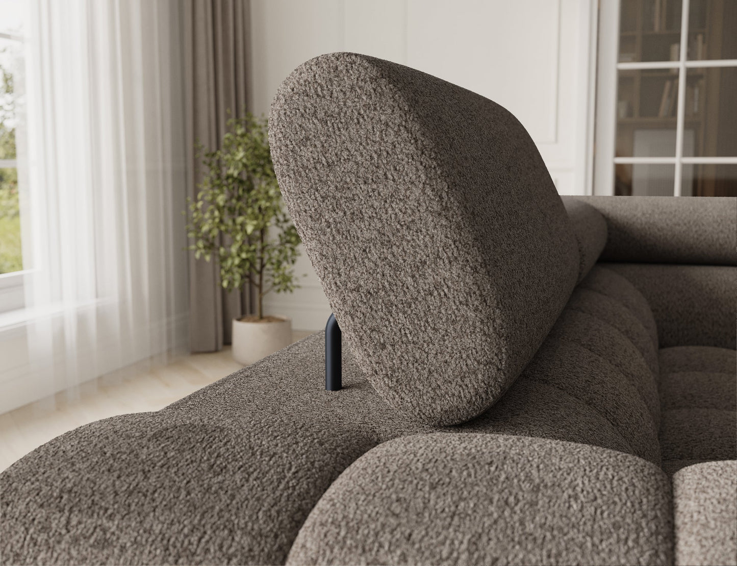 Sektionaler Aufbewahrungsschlafcouch mit Chaiselongue - Taupe