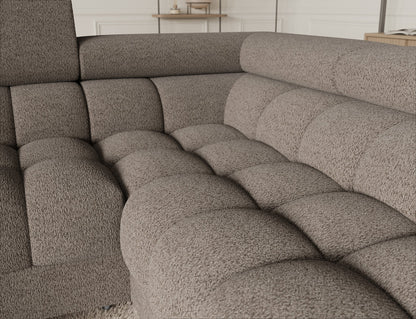 Sektionaler Aufbewahrungsschlafcouch mit Chaiselongue - Taupe