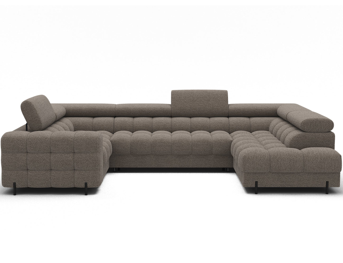 Sektionaler Aufbewahrungsschlafcouch mit Chaiselongue - Taupe