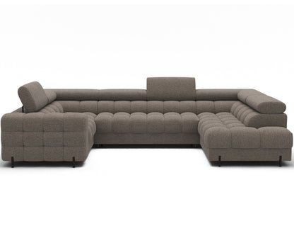 Sektionaler Aufbewahrungsschlafcouch mit Chaiselongue - Taupe