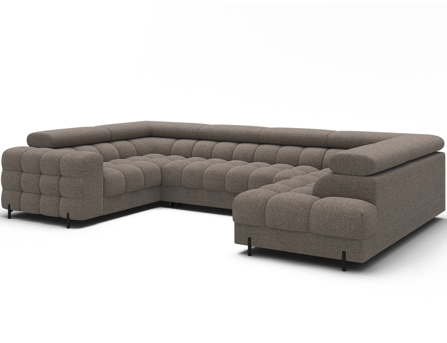 Sektionaler Aufbewahrungsschlafcouch mit Chaiselongue - Taupe