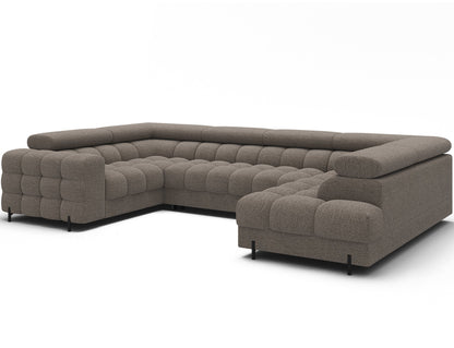 Sektionaler Aufbewahrungsschlafcouch mit Chaiselongue - Taupe