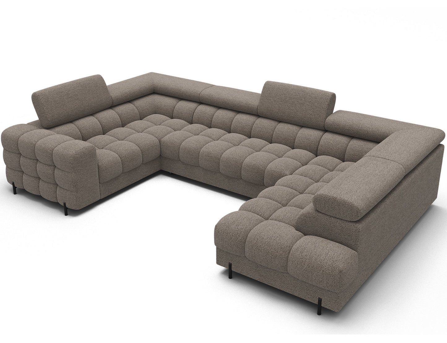 Sektionaler Aufbewahrungsschlafcouch mit Chaiselongue - Taupe