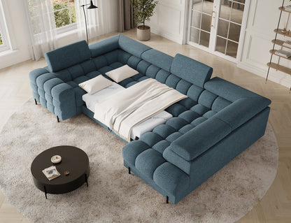 Fectory Sectional Storage Sleeper Chaise Sofa - Blue