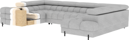 Sektionaler Aufbewahrungsschlafcouch mit Chaiselongue - Taupe