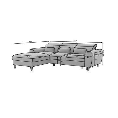 Foble Sectional Storage Sleeper Chaise Sofa - Beige