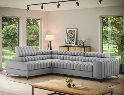 Kanedo Storage Sleeper Sectional Sofa - Grey