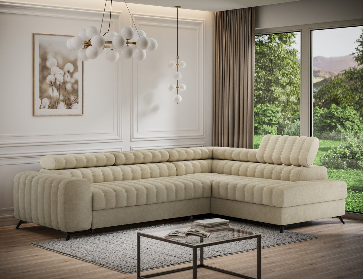 Kanedo Storage Sleeper Sectional Sofa - Beige