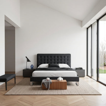 Edmonton Contemporary Graphite Tufted Bett