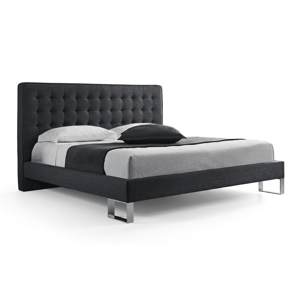 Edmonton Contemporary Graphite Tufted Bett