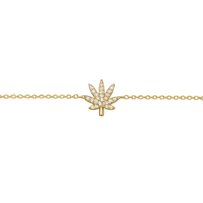 18K GOLD CANNABIS LEAF BRACELET