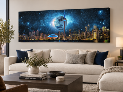Toronto Skyline Mond-Städte Skyline- Wandkunstrahmen