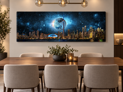Toronto Skyline Mond-Städte Skyline- Wandkunstrahmen