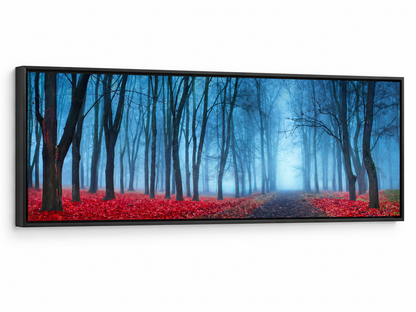 Leinwandbild - Blaue Nebelbäume - Wandkunst