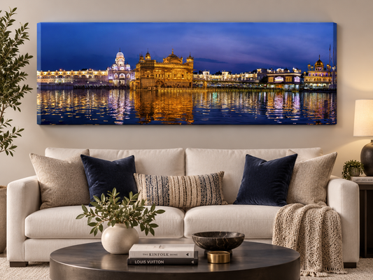 Golden Temple Wall Art | Harmandir Sahib Canvas Print | India Skyline Decor