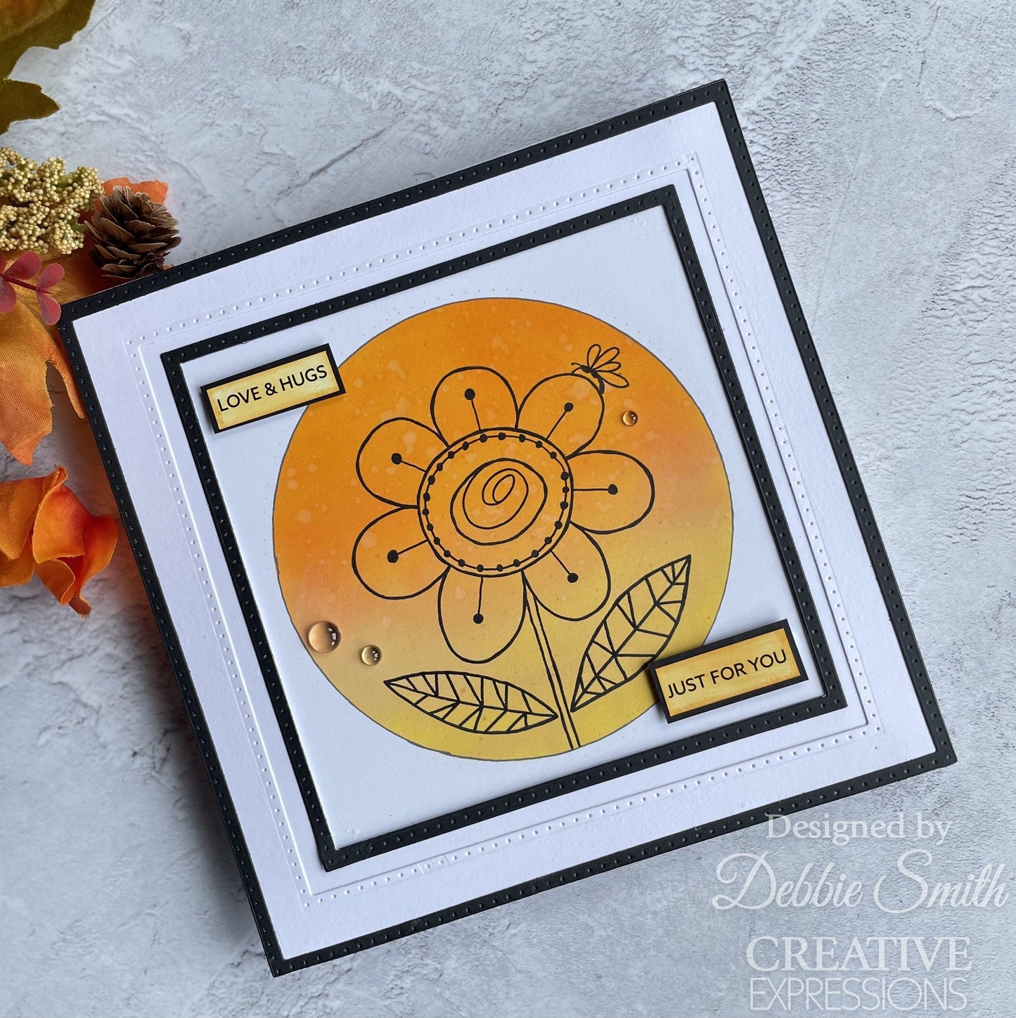 Woodware Clear Singles Petal Doodles Pretty Place 4 in x 6 in Stamp Set