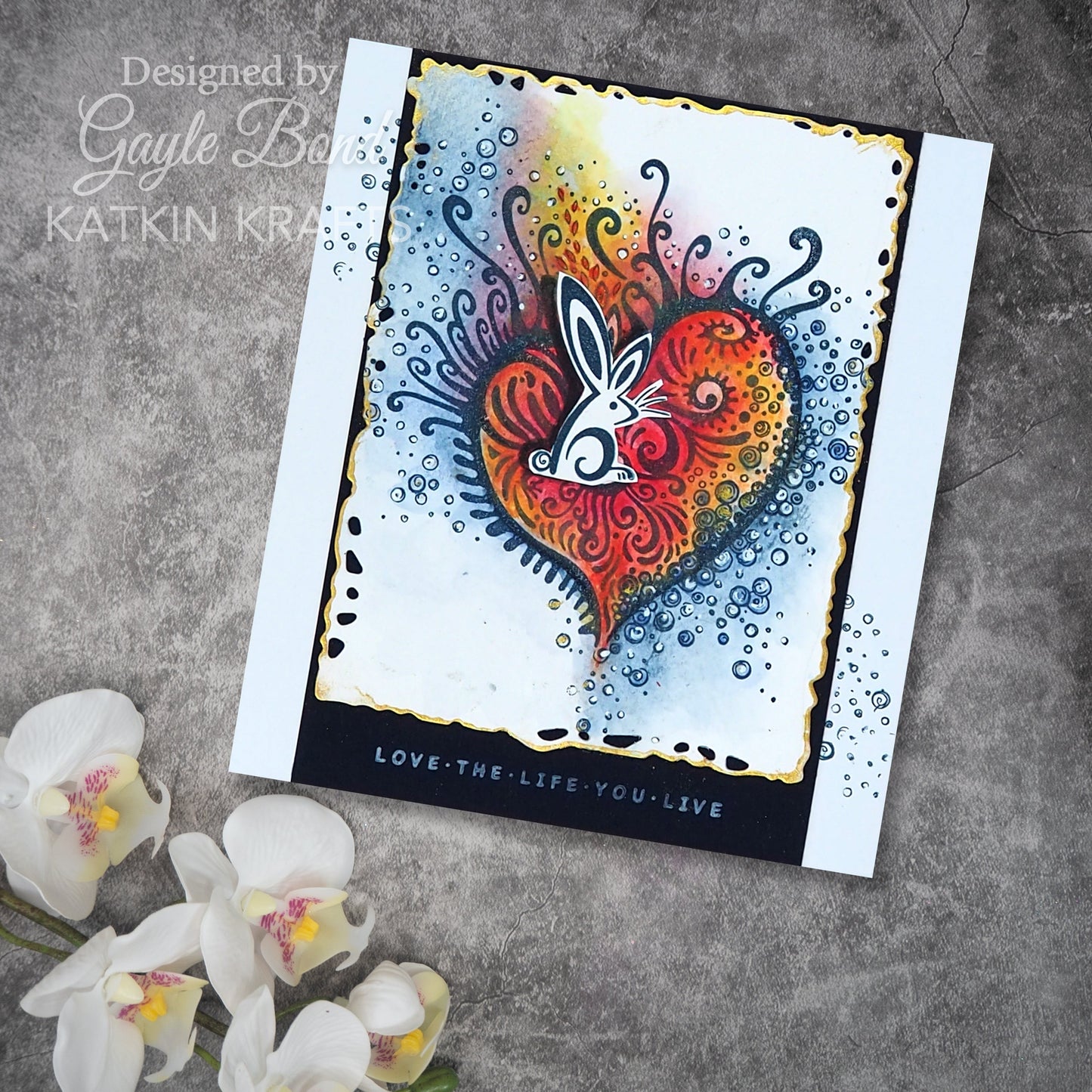 Katkin Kraft Love Is All Around 6 in x 8 in Clear Stamp Set