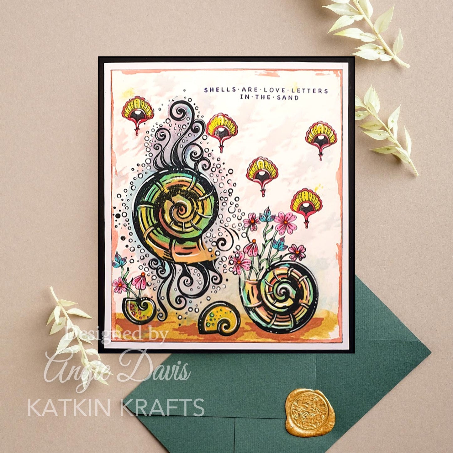 Katkin Krafts Nautical Coquille 6 in x 8 in Clear Stamp Set