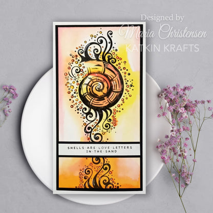 Katkin Krafts Nautical Coquille 6 in x 8 in Clear Stamp Set