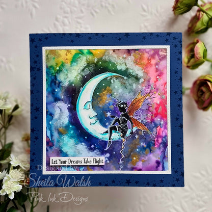 Pink Ink Designs Moon Fairy 6 in x 8 in Clear Stamp Set